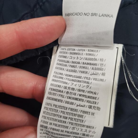 Y2K Hollister Jacket Womens Large Blue Quilted Cotton Zip Front Mock Neck - Picture 9 of 11